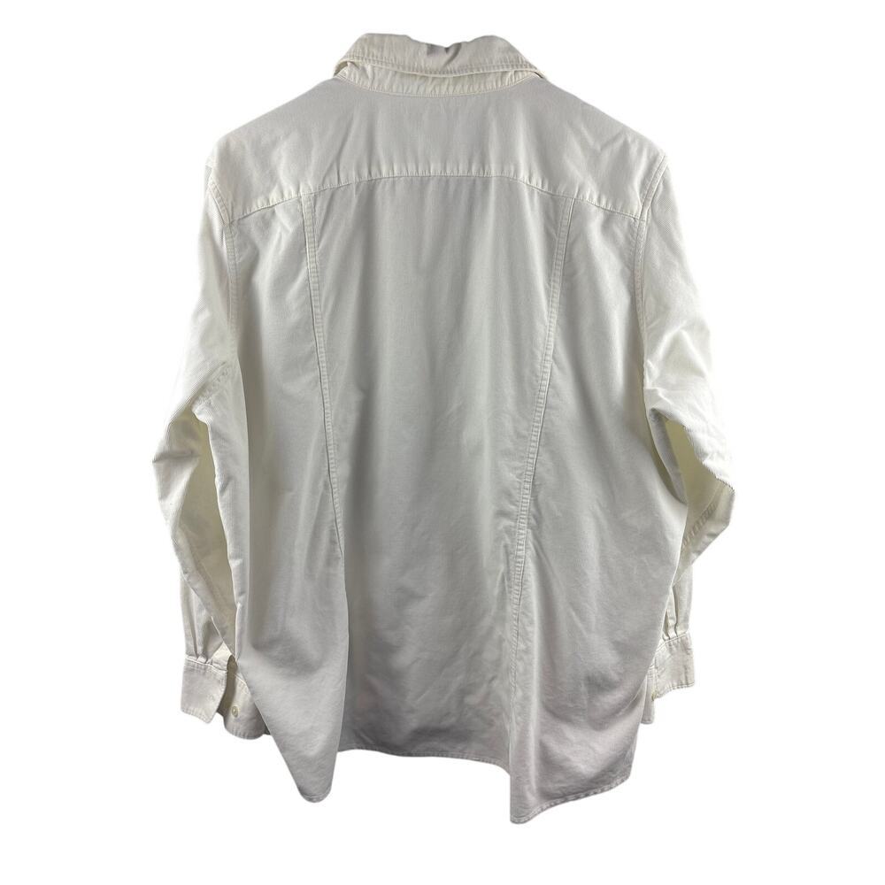 Women’s Land’s End 24-26 W White Corduroy Button Up - Picture 3 of 5